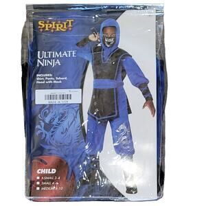 Spirit Halloween ultimate ninja blue costume costume size small kids 4-6